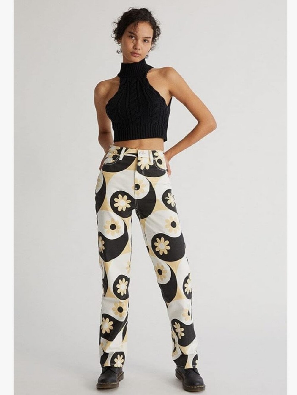 PacSun Women's Eco Flower Yin & Yang  Boyfriend Jeans
